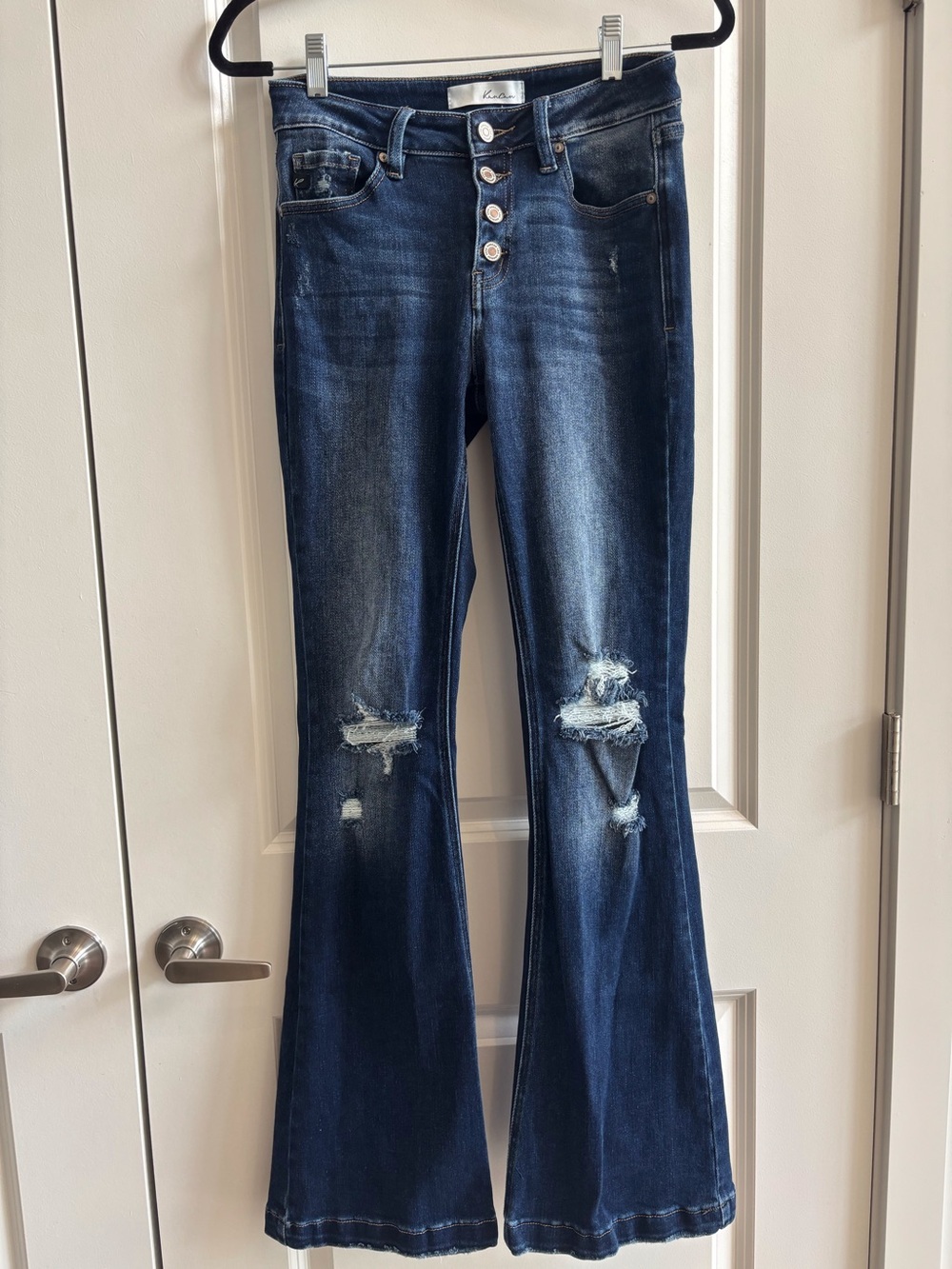 KanCan Dark Wash Harlo Mid Rise Flare Jeans